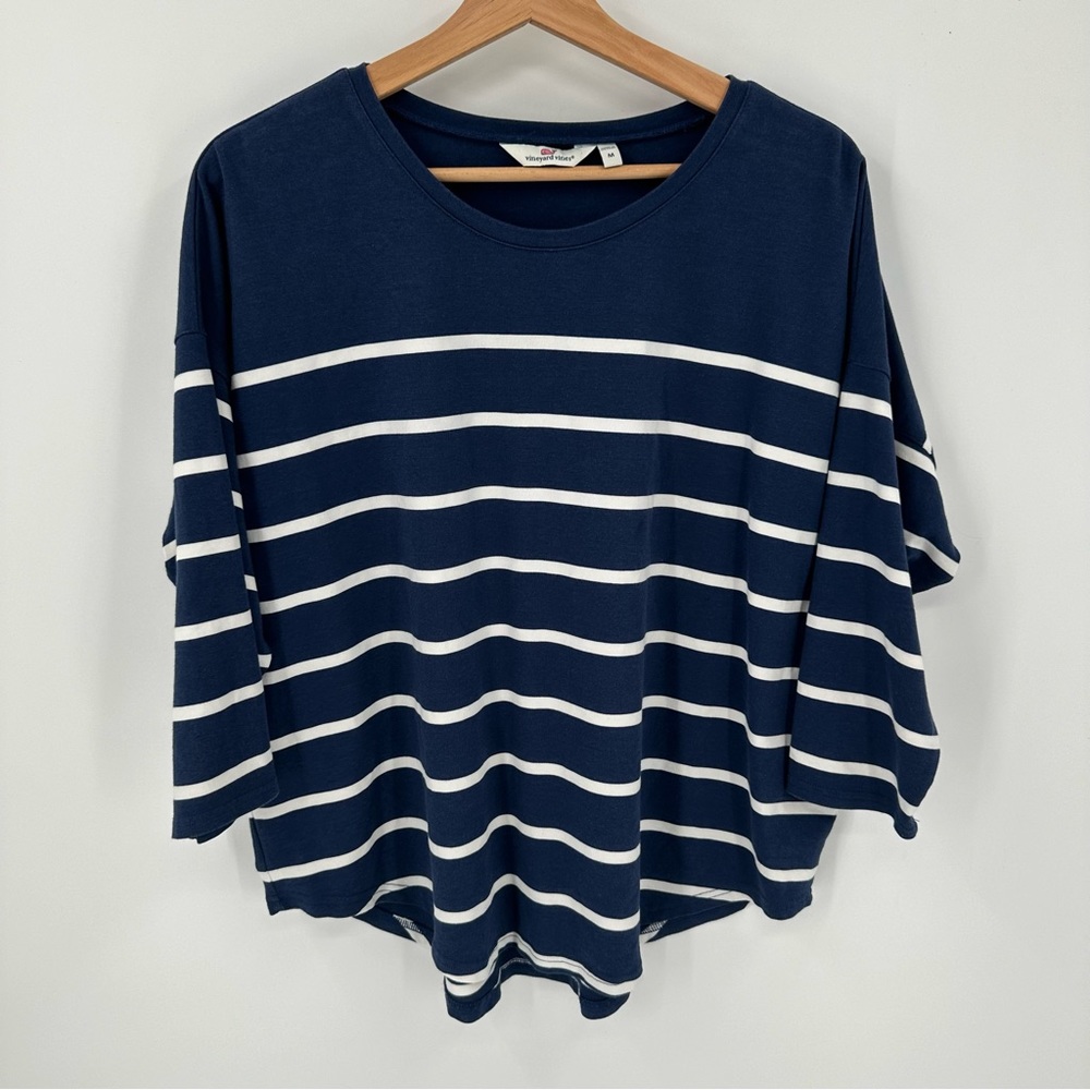 Vineyard Vines Striped 3/4 Sleeve Top Shirt Womens Size Medium